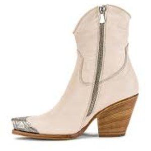 Free People Brayden Western Boot, Bone Color, Size 36/6